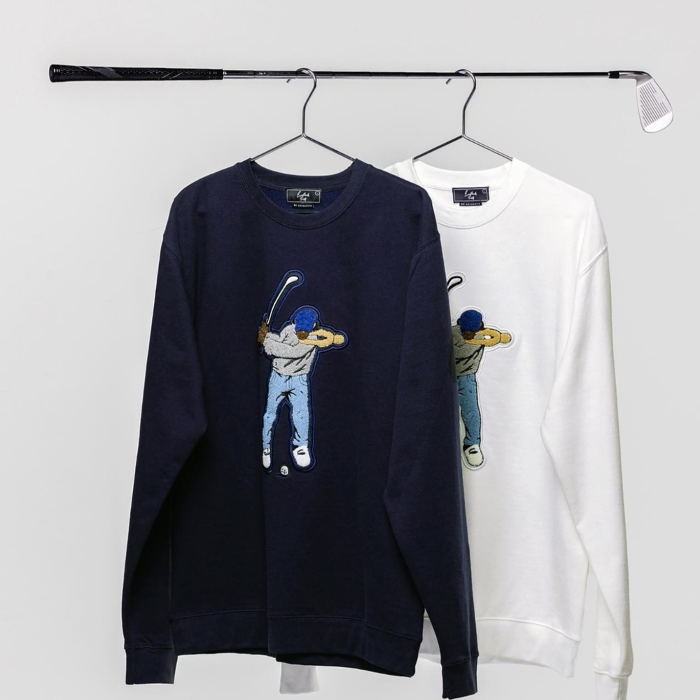 Golf Graphic Sweatshirts in Navy and White